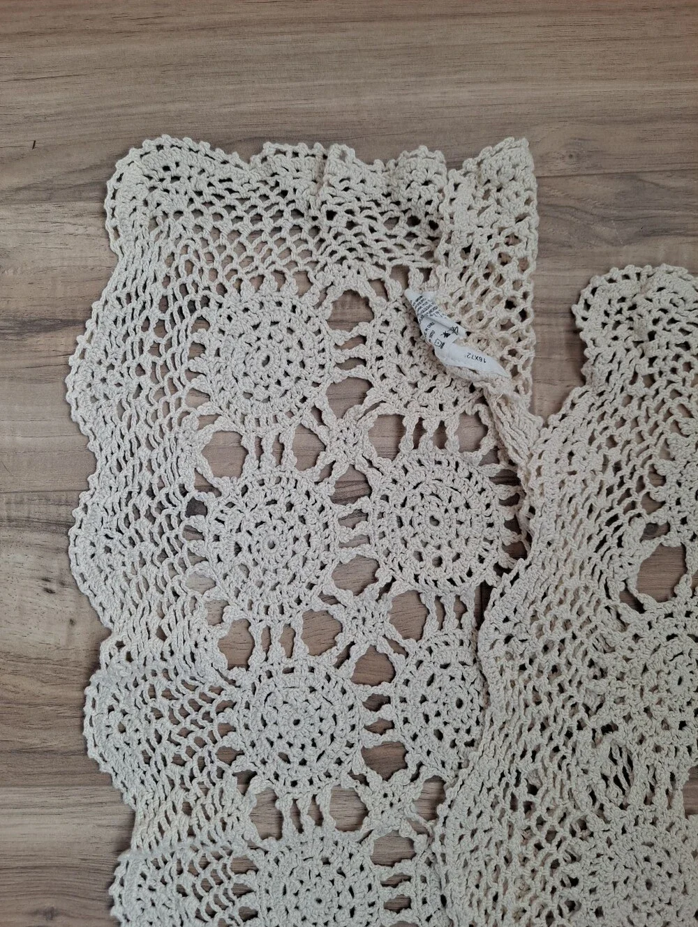 Crochet Runner Set Mix Cotton/Rame Boho Beautiful Set of 2 Beige